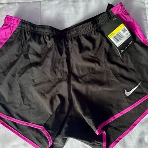 Nike Black and Pink Running Shorts